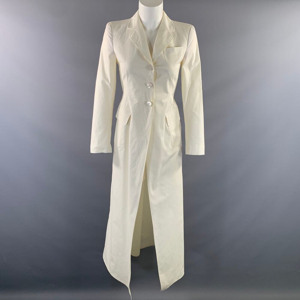 MOSCHINO Size S White Cotton Blend Jacket
